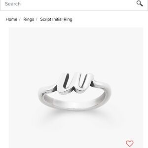 James Avery Silver Script Initial Ring